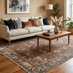 Vintage Hand-Knotted Distressed Turkish Rug