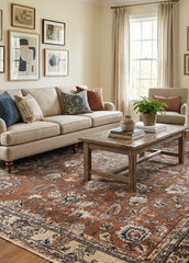 Vintage Hand-Knotted Distressed Turkish Rug