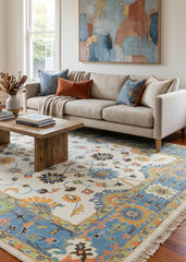 Oriental Heritage Bhadohi Hand-Knotted Wool Indian Rug (Size: 270 X 380 CM)