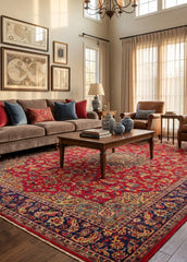 Vintage Sabzevar Hand-Knotted Wool Persian Rug (Size: 255 X 365 CM)