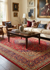 Vintage Kashan Hand-Knotted Wool Persian Rug (Size: 290 X 425 CM)