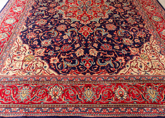 Vintage Sarouk Hand-Knotted Wool Persian Rug (Size: 300 X 406 CM)