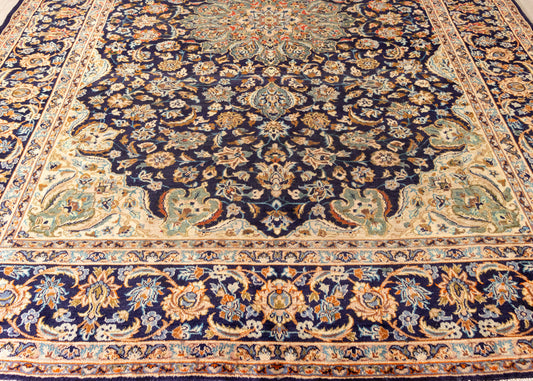 Vintage Esfahan Hand-Knotted Wool Persian Rug (Size: 300 X 405 CM)