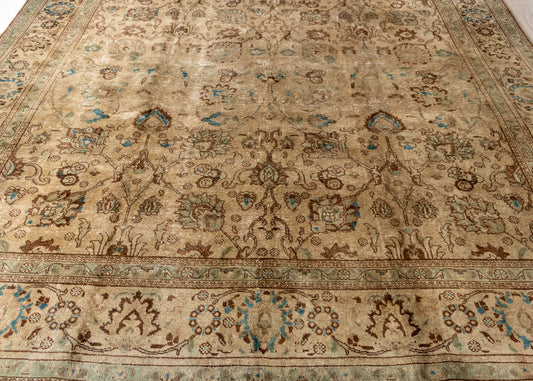 Vintage Tabriz Muted Hand-Knotted Wool Persian Rug (Size: 305 X 400 CM)