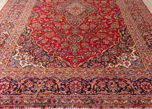 Vintage Kashan Hand-Knotted Wool Persian Rug (Size: 290 X 400 CM)