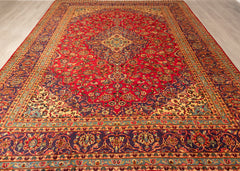 Vintage Kashan Hand-Knotted Wool Persian Rug (Size: 290 X 425 CM)