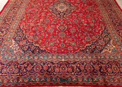 Vintage Mashad Hand-Knotted Wool Persian Rug (Size: 290 X 400 CM)