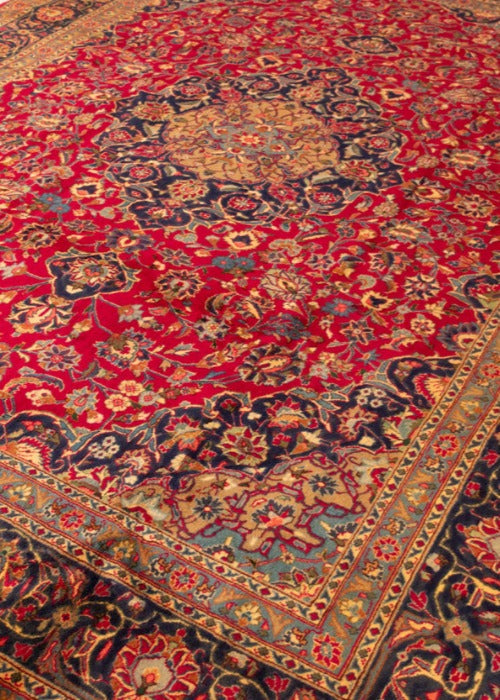 Vintage Yazd Hand-Knotted Wool Persian Rug (Size: 295 X 380 CM)