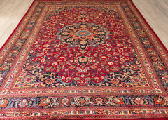 Vintage Mashad Hand-Knotted Wool Persian Rug (Size: 285 X 380 CM)