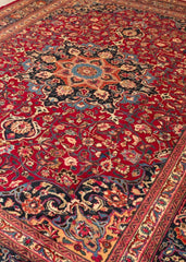 Vintage Mashad Hand-Knotted Wool Persian Rug (Size: 285 X 380 CM)