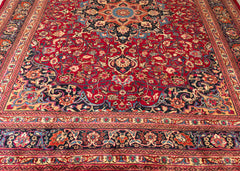 Vintage Mashad Hand-Knotted Wool Persian Rug (Size: 285 X 380 CM)