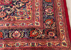 Vintage Mashad Hand-Knotted Wool Persian Rug (Size: 285 X 380 CM)