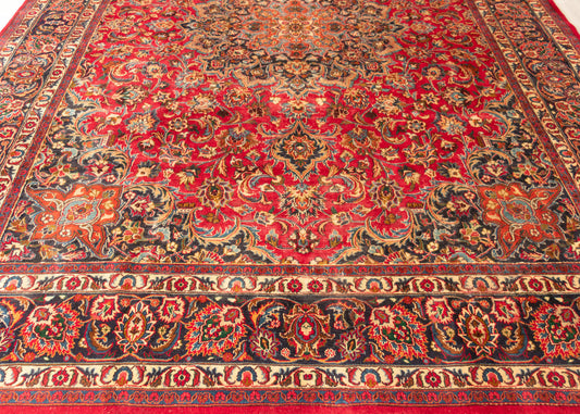 Vintage Khorasan Hand-Knotted Wool Persian Rug (Size: 295 X 390 CM)