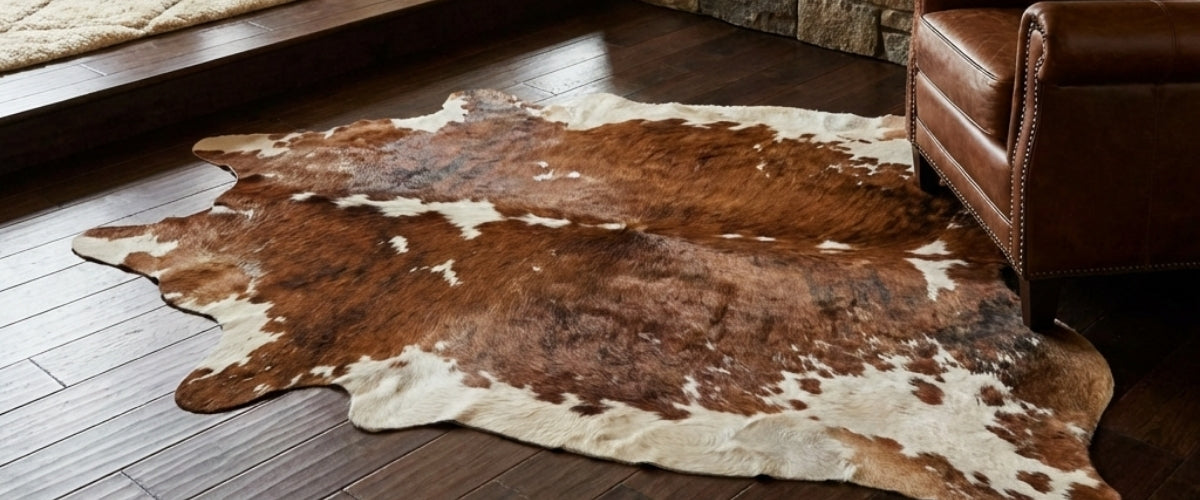 Small cowhide rugs with natural patterns for Australian interiors