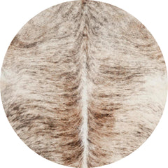 Round Cowhide Ottoman - Medium Brindle