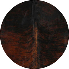 Round Cowhide Ottoman - Medium Brindle