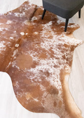 Salt Pepper Brown & White Cowhide Rug (Size: 210 X 190 CM) CHR2168