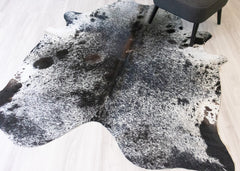 Salt Pepper Black & White Cowhide Rug (Size: 200 X 180 CM) CHR2169