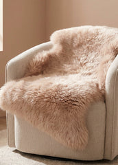 blush beige sheepskin rug in NZ