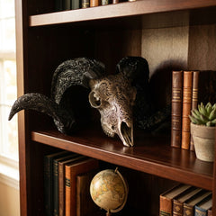 Authentic Ram Skull With Horn Hand Carved
