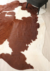 Brown And White Cowhide Rug (Size: 240 X 210 CM) CHR2735