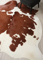 Brown And White Cowhide Rug (Size: 240 X 200 CM) CHR2741