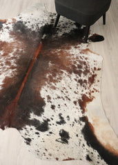 (Rare) Salt Pepper Tri-Color Cowhide Rug (Size: 230 X 200 CM) CHR2722