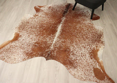 (Rare) Salt Pepper Brown & White Cowhide Rug (Size: 220 X 200 CM) CHR2709 (Copy)
