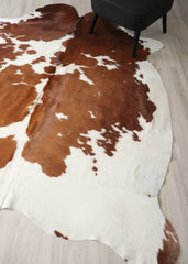 Brown And White Cowhide Rug (Size: 230 X 200 CM) CHR2714