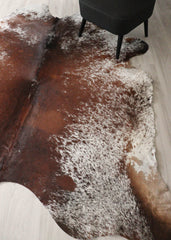 (Rare) Salt Pepper Tri-Color Cowhide Rug (Size: 260 X 220 CM) CHR2716
