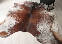 (Rare) Salt Pepper Tri-Color Cowhide Rug (Size: 260 X 220 CM) CHR2716