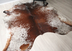 (Rare) Salt Pepper Tri-Color Cowhide Rug (Size: 260 X 220 CM) CHR2716