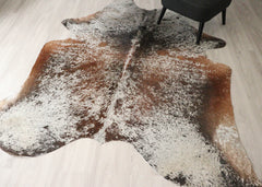 (Rare) Salt Pepper Tri-Color Cowhide Rug (Size: 230 X 200 CM) CHR2720