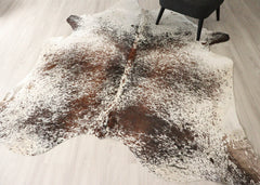 (Rare) Salt Pepper Tri-Color Cowhide Rug (Size: 240 X 210 CM) CHR2721