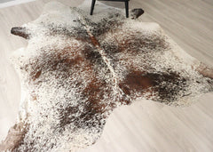 (Rare) Salt Pepper Tri-Color Cowhide Rug (Size: 240 X 210 CM) CHR2721
