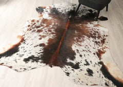(Rare) Salt Pepper Tri-Color Cowhide Rug (Size: 230 X 200 CM) CHR2722