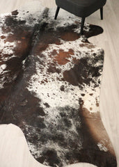 (Rare) Salt Pepper Tri-Color Cowhide Rug (Size: 250 X 210 CM) CHR2724
