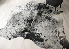 Salt Pepper Black & White Cowhide Rug (Size: 260 X 210 CM) CHR2728