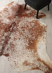 (Rare) Salt Pepper Brown & White Cowhide Rug (Size: 220 X 200 CM) CHR2733