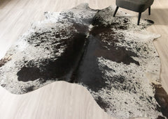 Salt Pepper Tri-Color Cowhide Rug (Size: 260 X 240 CM) CHR2441