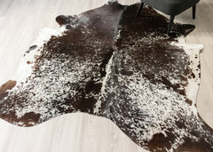 (Rare) Salt Pepper Tri-Color Cowhide Rug (Size: 220 X 210 CM) CHR2435