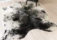 Salt Pepper Black & White Cowhide Rug (Size: 220 X 190 CM) CHR2444
