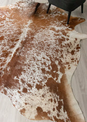 (Rare) Salt Pepper Brown & White Cowhide Rug (Size: 260 X 220 CM) CHR2448