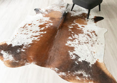 (Rare) Salt Pepper Tri-Color Cowhide Rug (Size: 240 X 220 CM) CHR2451