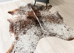 Salt Pepper Tri-Color Cowhide Rug (Size: 230 X 200 CM) CHR2453