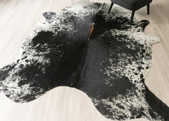Salt Pepper Black & White Cowhide Rug (Size: 260 X 210 CM) CHR2454