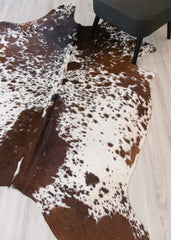 Salt Pepper Brown & White Cowhide Rug (Size: 220 X 160 CM) CHR 2094