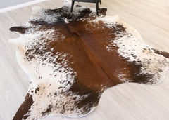 Salt Pepper Tri-Color Cowhide Rug (Size: 260 X 200 CM) CHR2144