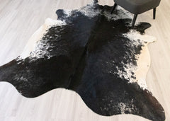 Salt Pepper Black & White Cowhide Rug (Size: 230 X 190 CM) CHR2145