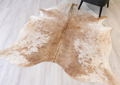 Salt Pepper Brown & White Cowhide Rug (Size: 210 X 180 CM) CHR 2103